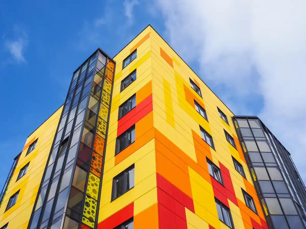 Colourful modern exterior façade for the 2025 EIFS market forecast